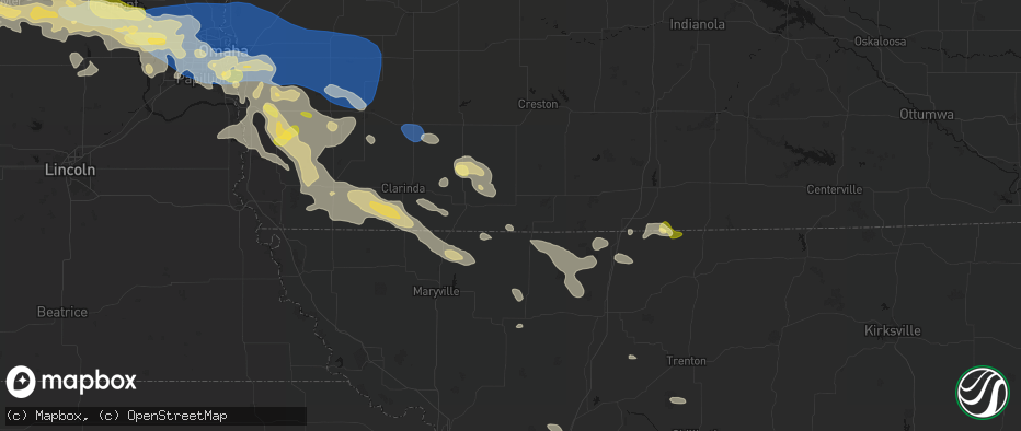 Hail map in Blockton, IA on June 13, 2026