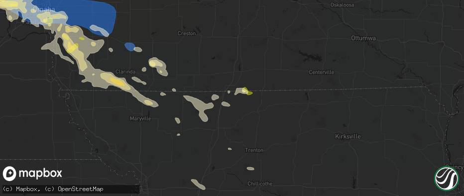Hail map in Blythedale, MO on June 13, 2026