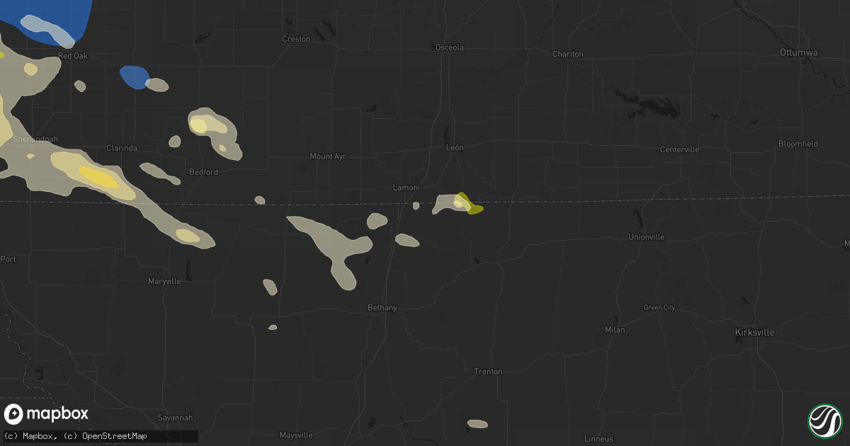 Hail map in Blythedale, MO on June 13, 2026
