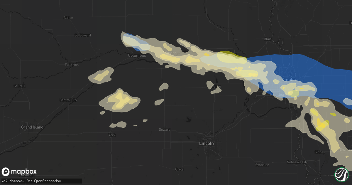 Hail map in Brainard, NE on June 13, 2026
