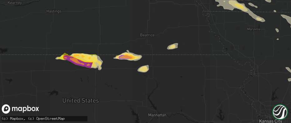 Hail map in Bremen, KS on June 13, 2026