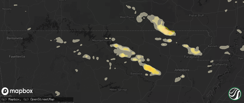 Hail map in Brockwell, AR on June 13, 2026