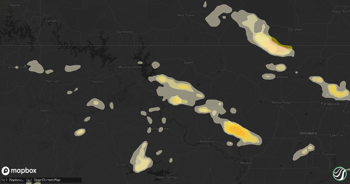 Hail map in Brockwell, AR on June 13, 2026