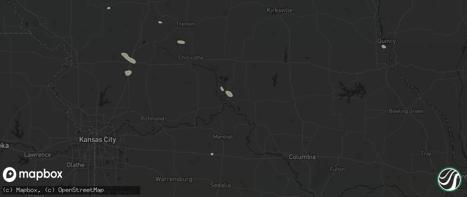 Hail map in Brunswick, MO on June 13, 2026