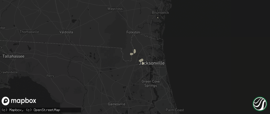 Hail map in Bryceville, FL on June 13, 2026