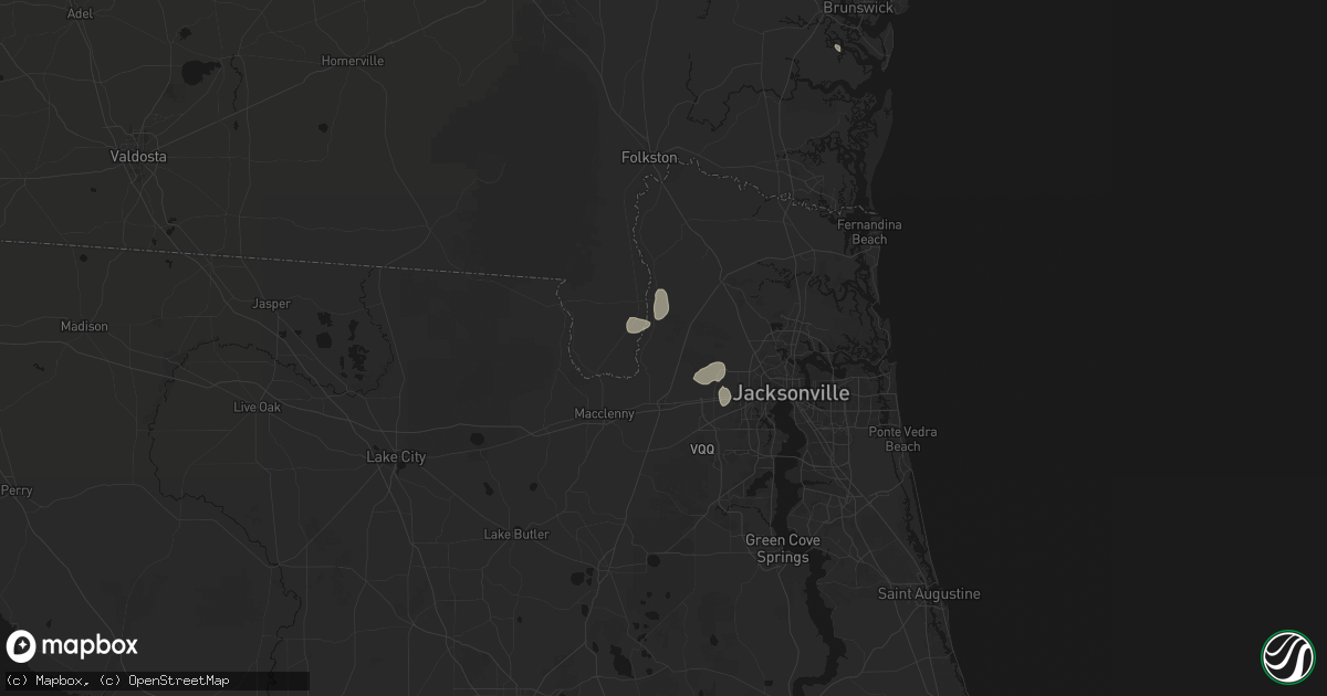 Hail map in Bryceville, FL on June 13, 2026