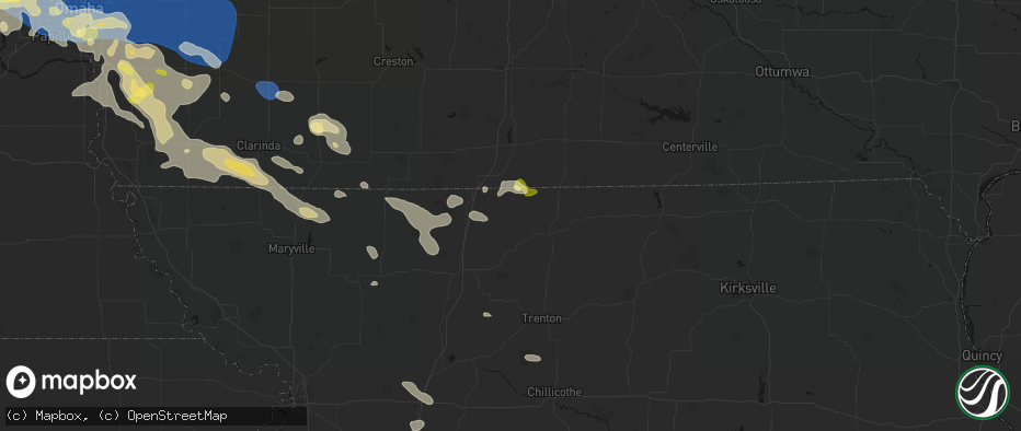 Hail map in Cainsville, MO on June 13, 2026