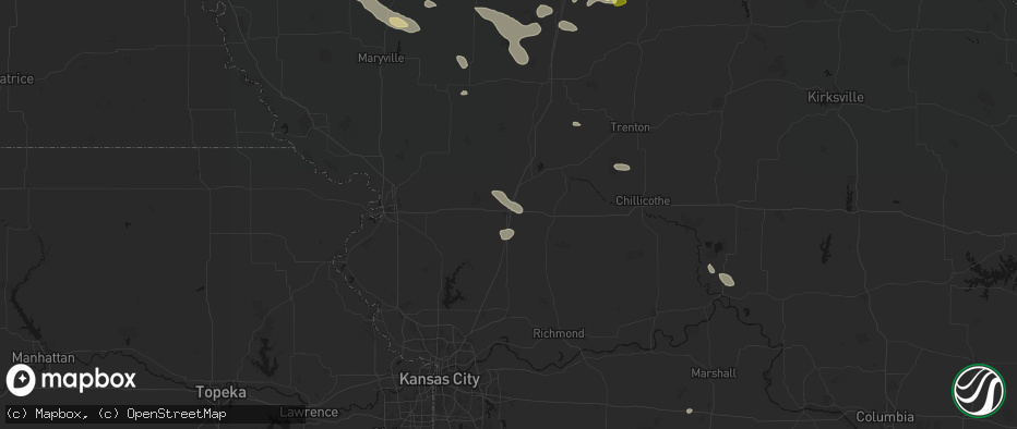 Hail map in Cameron, MO on June 13, 2026