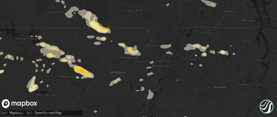 Hail map in Cardwell, MO on June 13, 2026