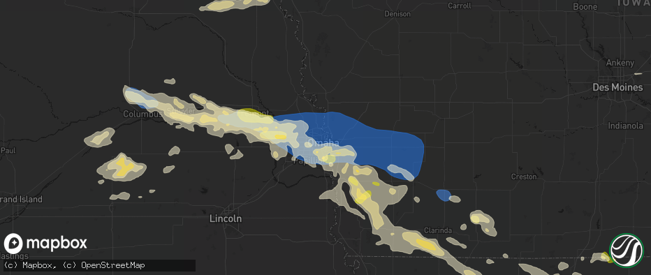Hail map in Carter Lake, IA on June 13, 2026