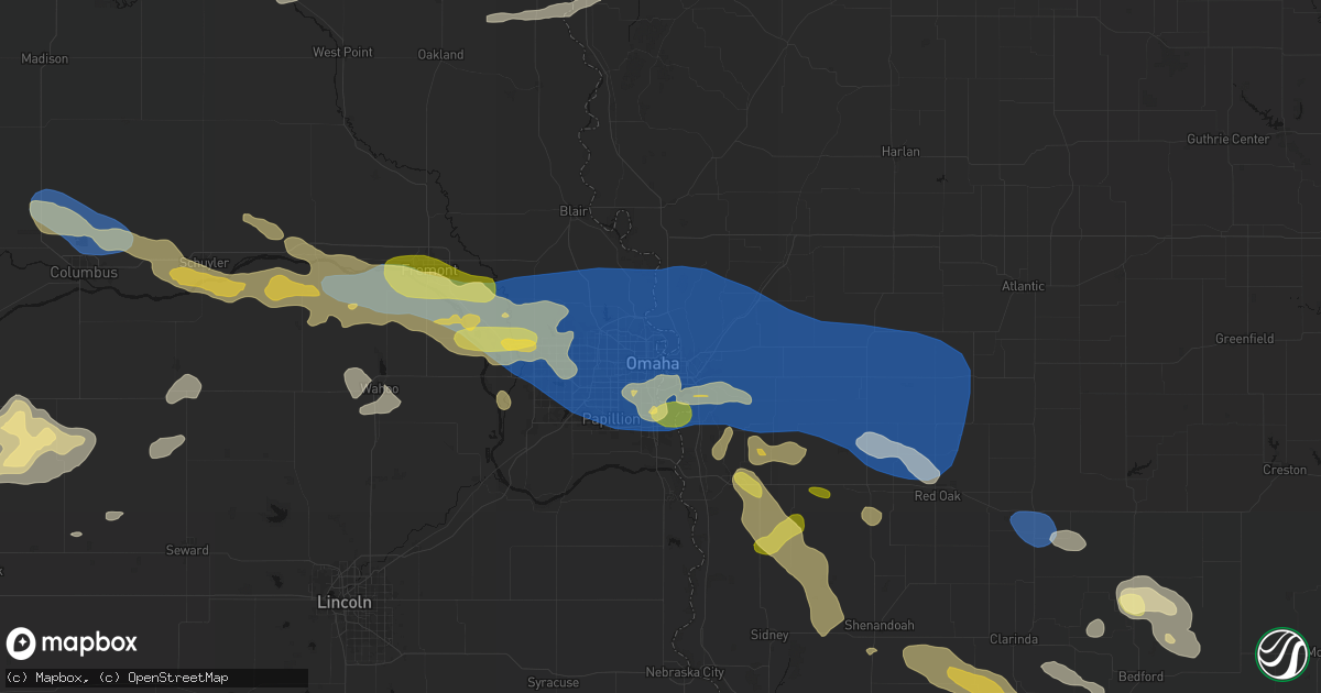 Hail map in Carter Lake, IA on June 13, 2026
