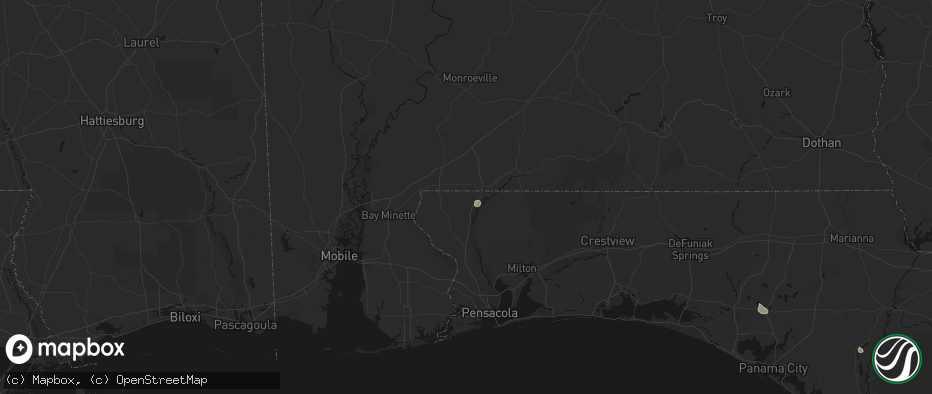 Hail map in Century, FL on June 13, 2026