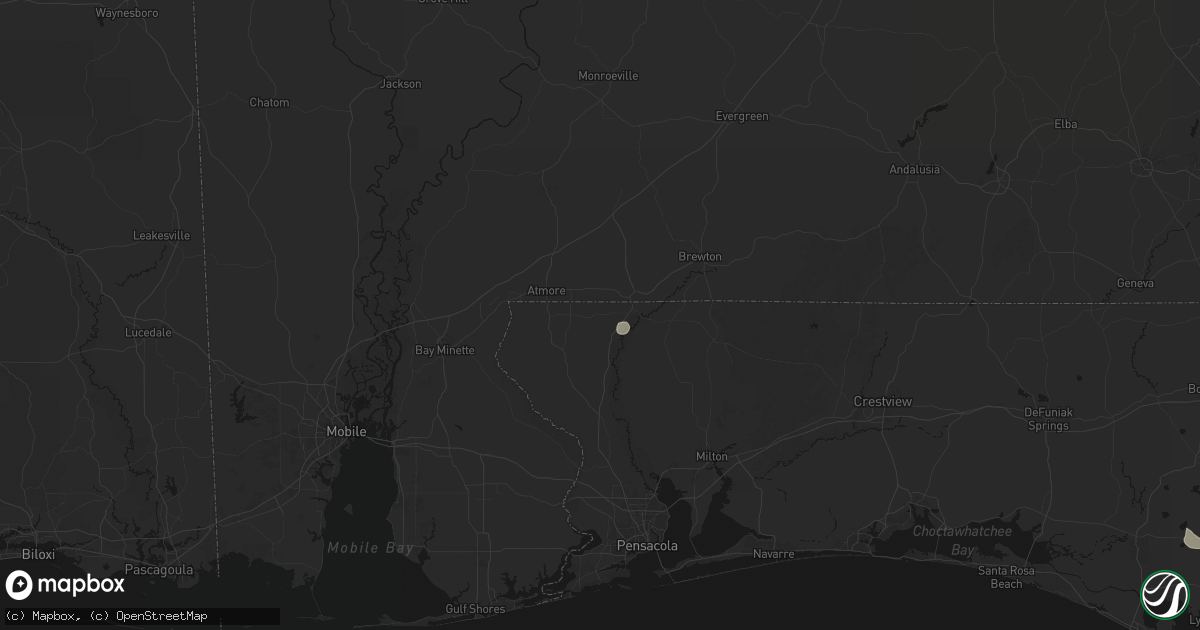 Hail map in Century, FL on June 13, 2026