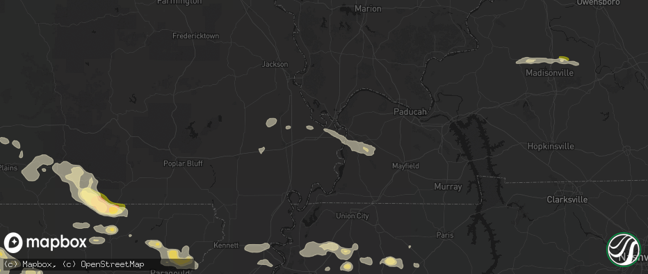 Hail map in Charleston, MO on June 13, 2026
