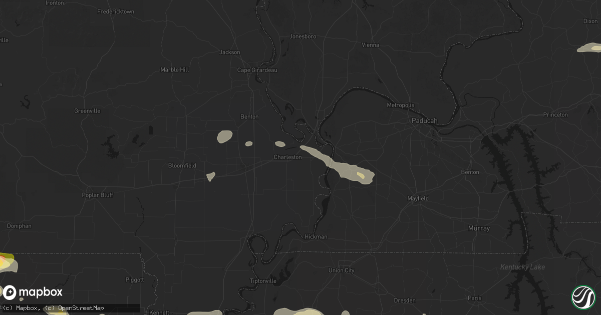 Hail map in Charleston, MO on June 13, 2026