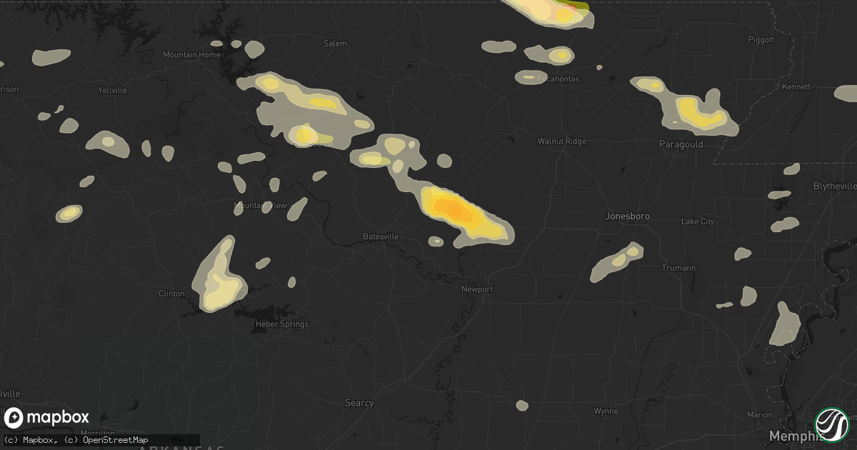 Hail map in Charlotte, AR on June 13, 2026