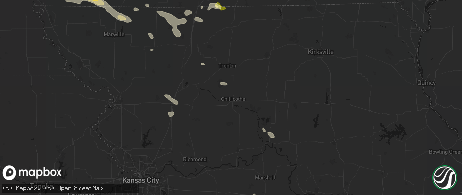 Hail map in Chillicothe, MO on June 13, 2026