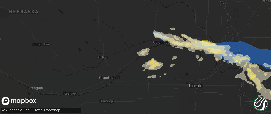 Hail map in Clarks, NE on June 13, 2026