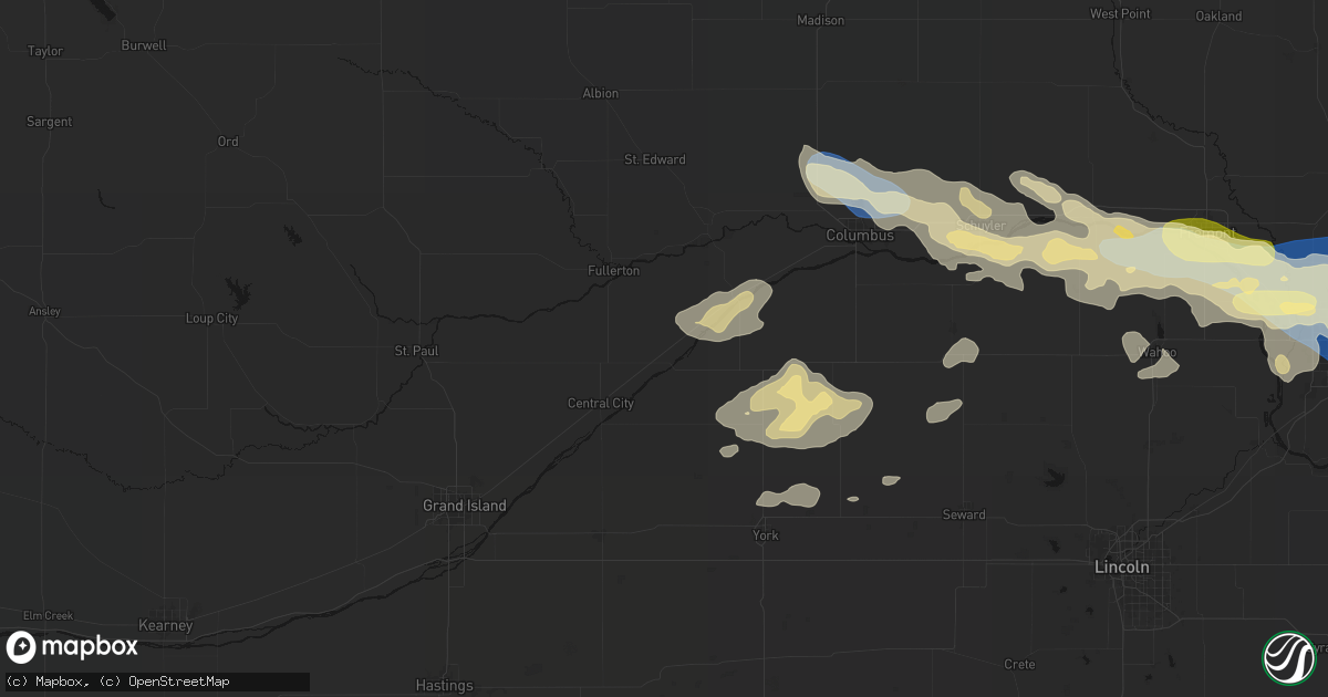 Hail map in Clarks, NE on June 13, 2026