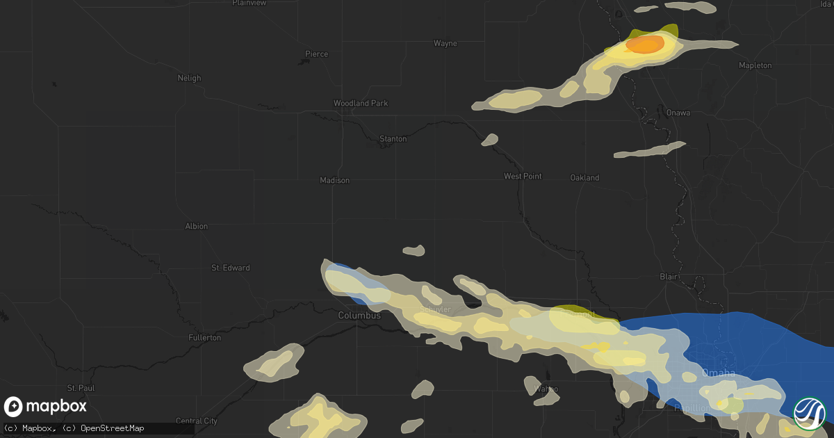 Hail map in Clarkson, NE on June 13, 2026