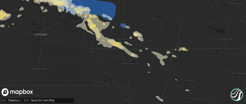 Hail map in Clearmont, MO on June 13, 2026