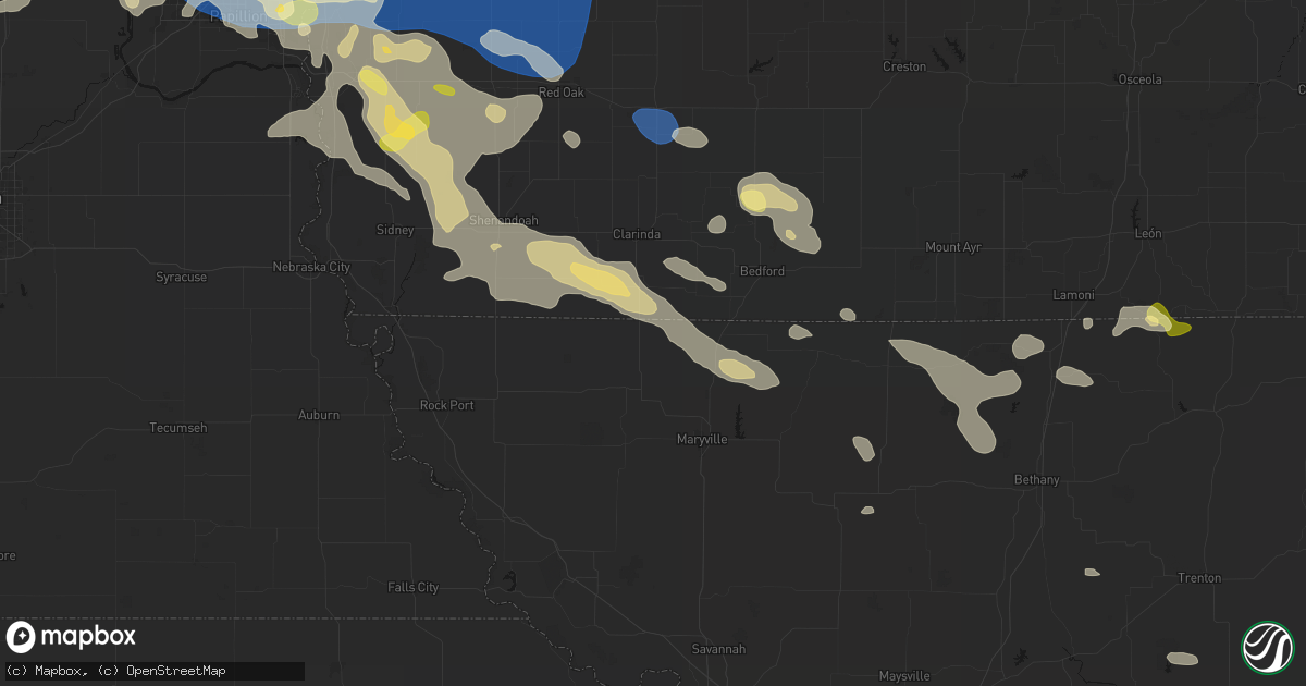 Hail map in Clearmont, MO on June 13, 2026