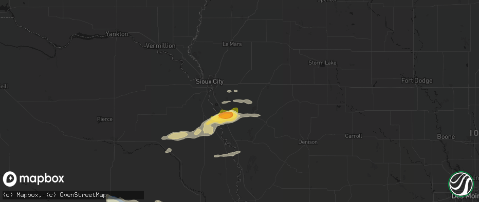 Hail map in Climbing Hill, IA on June 13, 2026