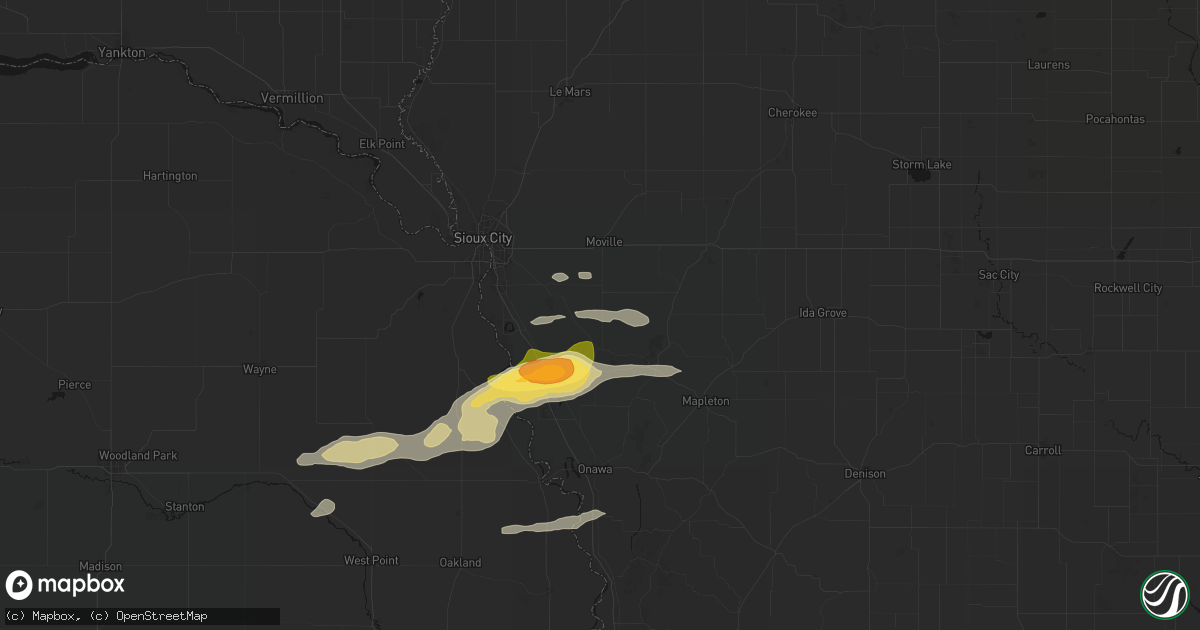 Hail map in Climbing Hill, IA on June 13, 2026