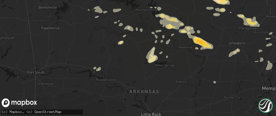 Hail map in Clinton, AR on June 13, 2026