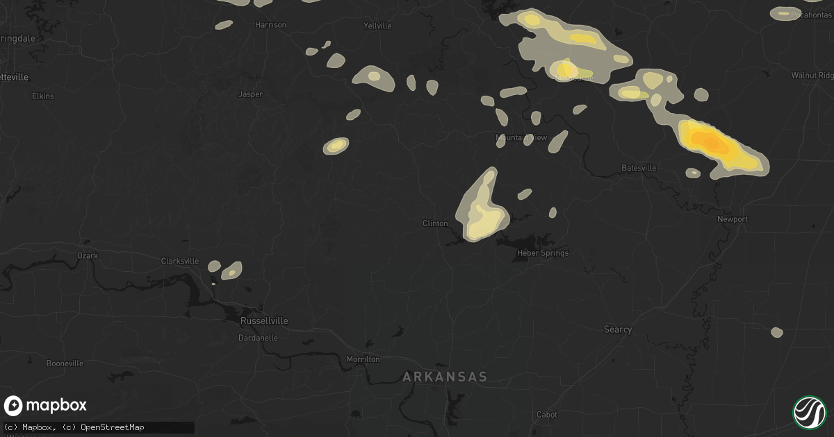 Hail map in Clinton, AR on June 13, 2026