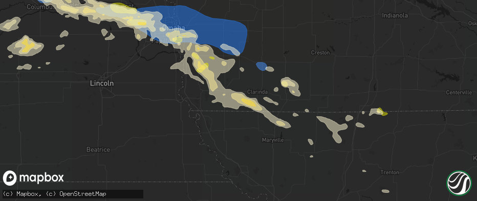 Hail map in Coin, IA on June 13, 2026