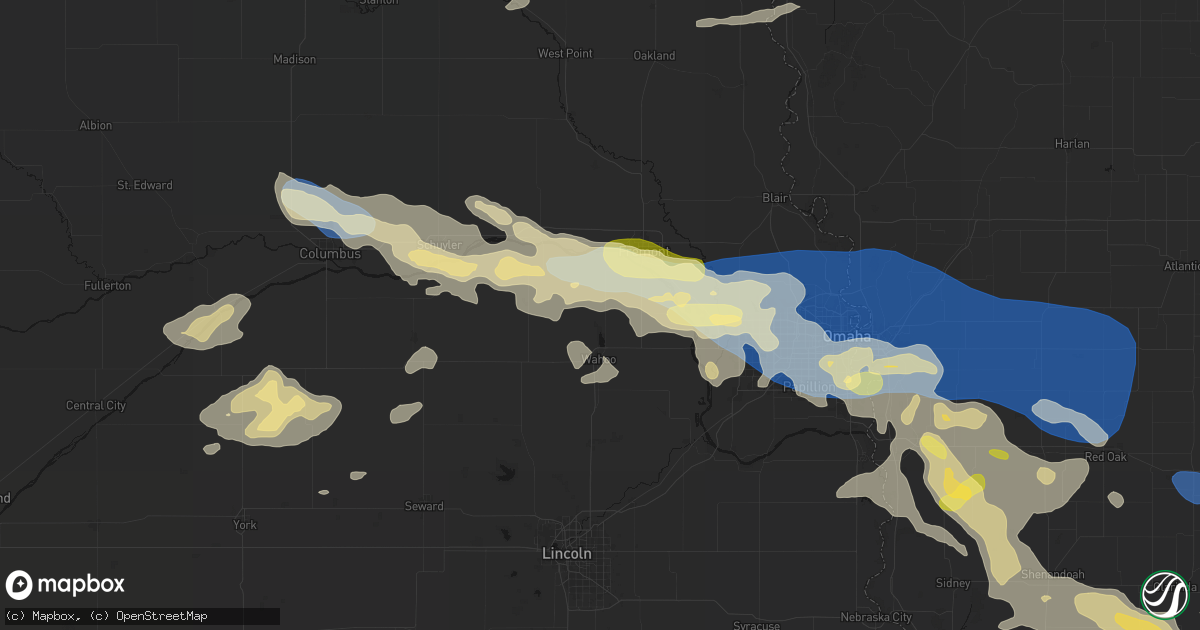 Hail map in Colon, NE on June 13, 2026