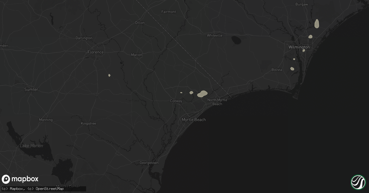 Hail map in Conway, SC on June 13, 2026