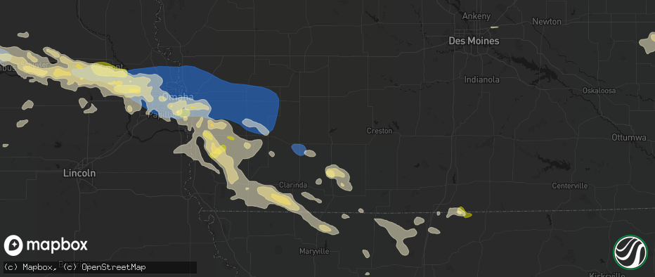 Hail map in Corning, IA on June 13, 2026
