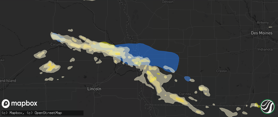 Hail map in Council Bluffs, IA on June 13, 2026