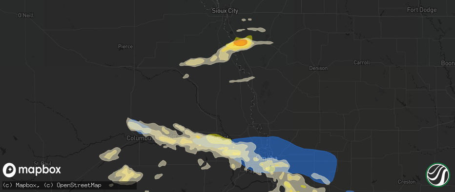 Hail map in Craig, NE on June 13, 2026