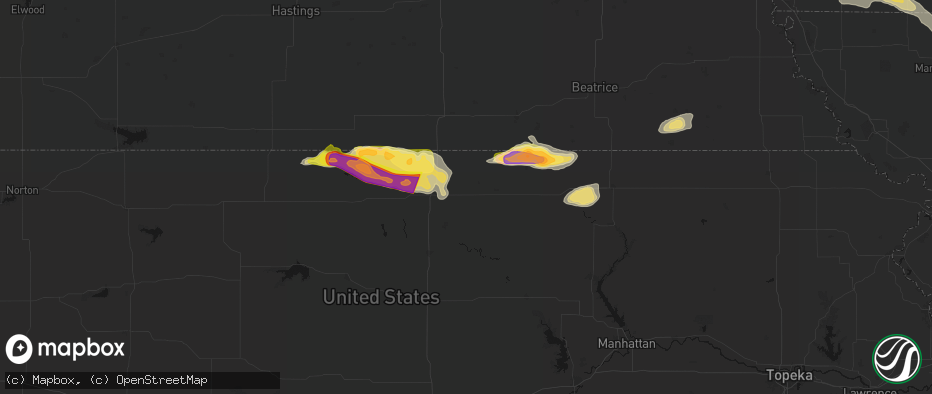 Hail map in Cuba, KS on June 13, 2026