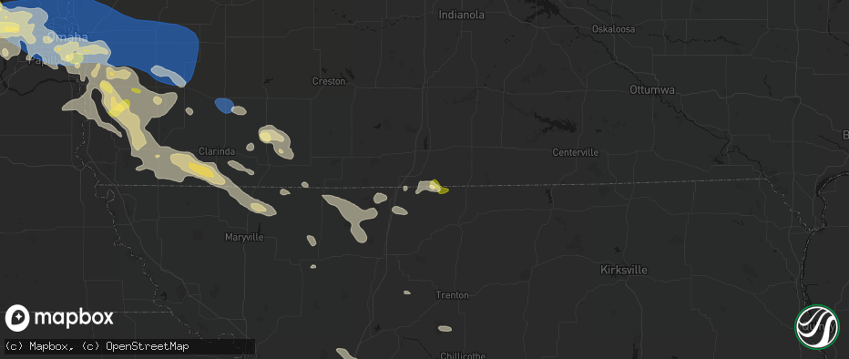 Hail map in Davis City, IA on June 13, 2026