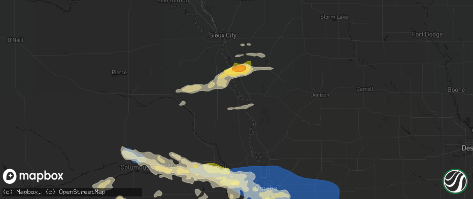 Hail map in Decatur, NE on June 13, 2026