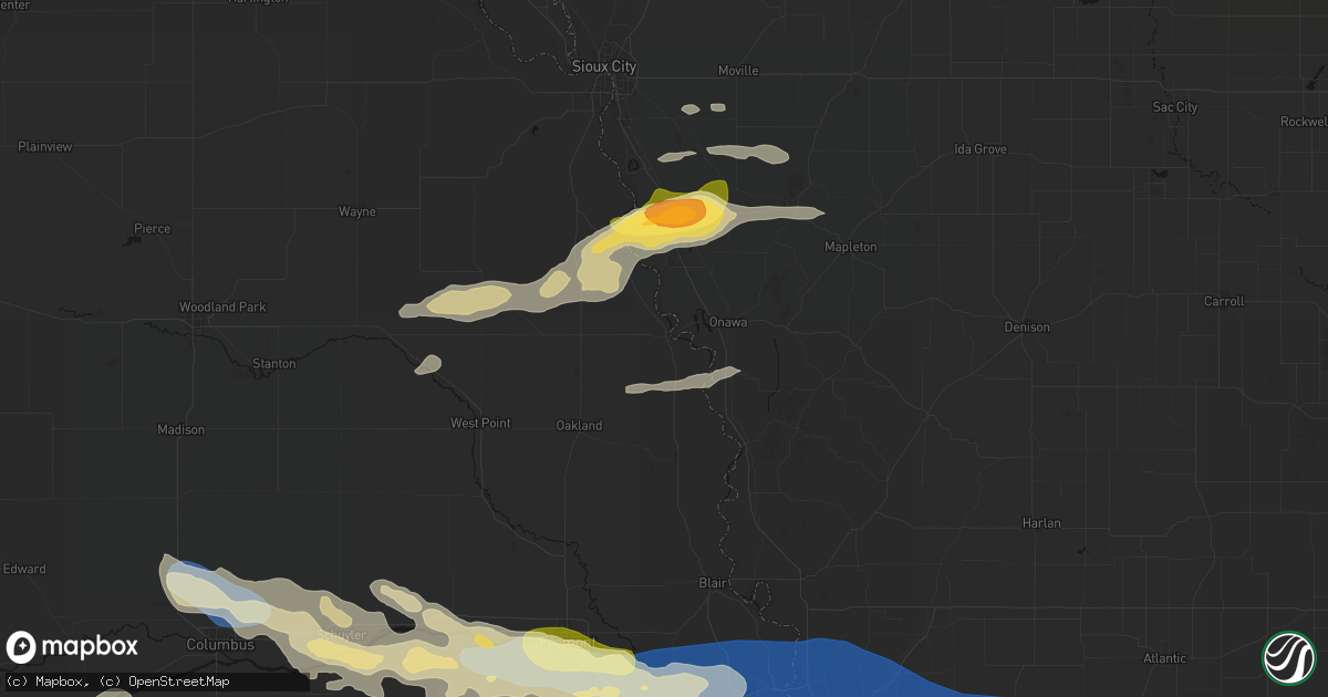 Hail map in Decatur, NE on June 13, 2026