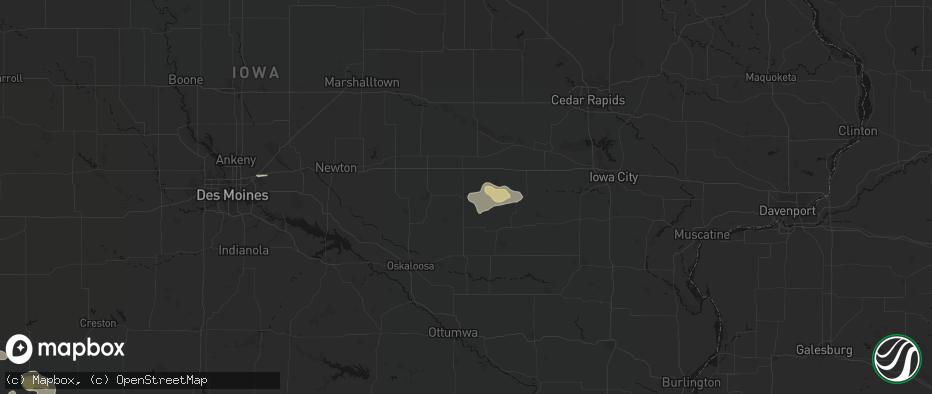 Hail map in Deep River, IA on June 13, 2026