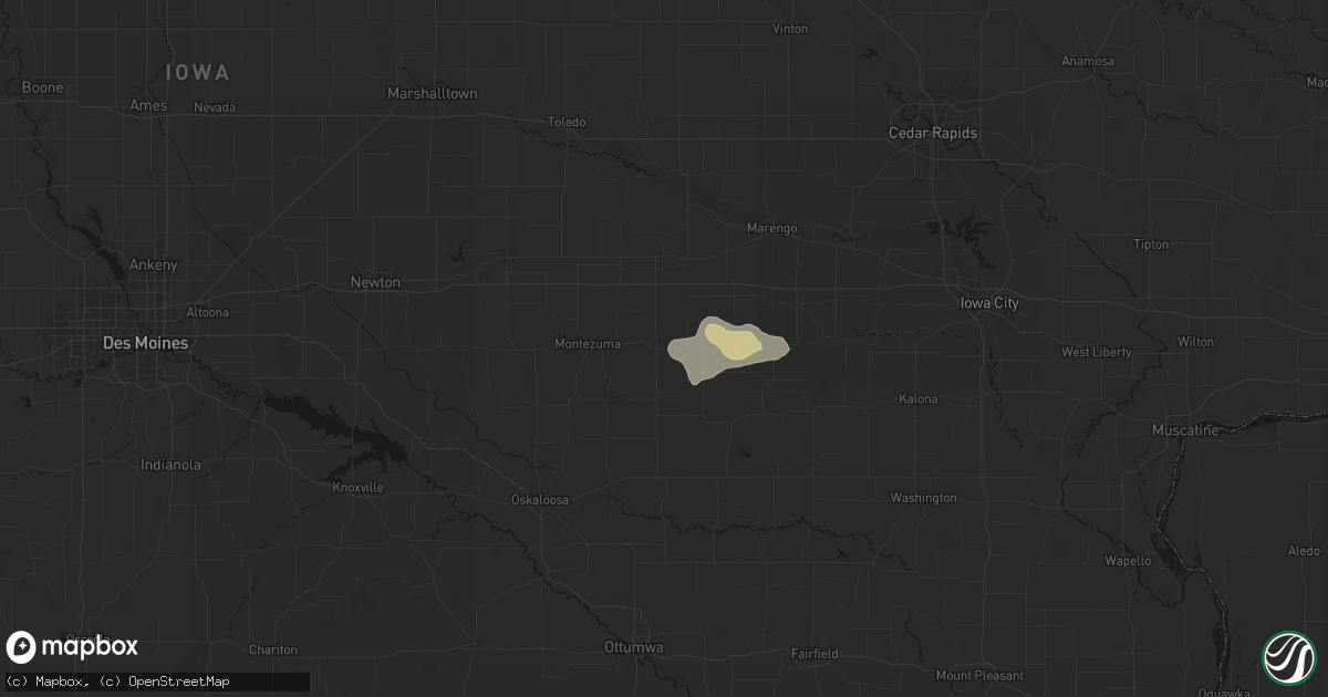 Hail map in Deep River, IA on June 13, 2026