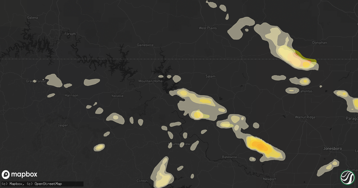 Hail map in Dolph, AR on June 13, 2026
