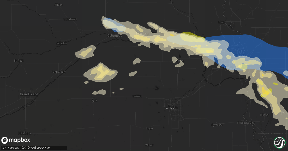 Hail map in Dwight, NE on June 13, 2026
