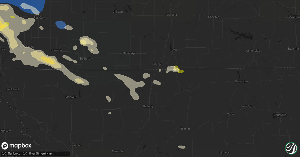 Hail map in Eagleville, MO on June 13, 2026