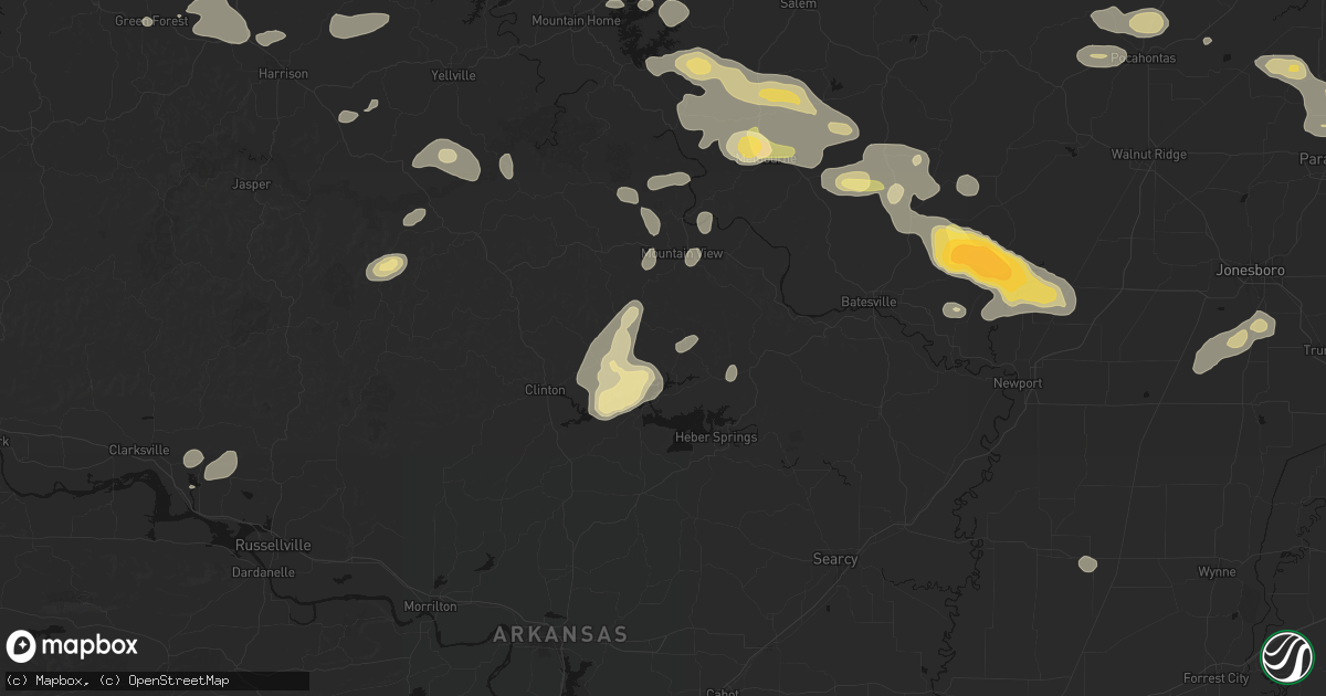 Hail map in Edgemont, AR on June 13, 2026
