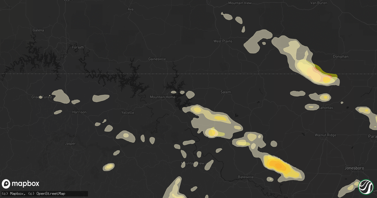 Hail map in Elizabeth, AR on June 13, 2026