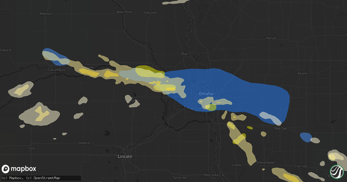 Hail map in Elkhorn, NE on June 13, 2026