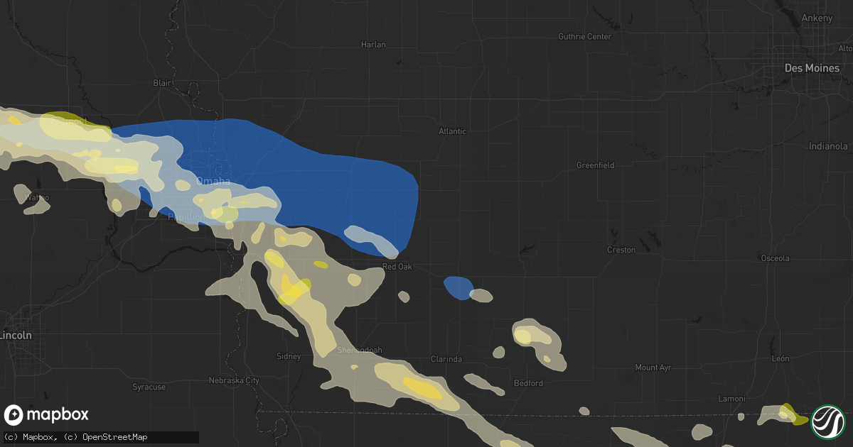 Hail map in Elliott, IA on June 13, 2026