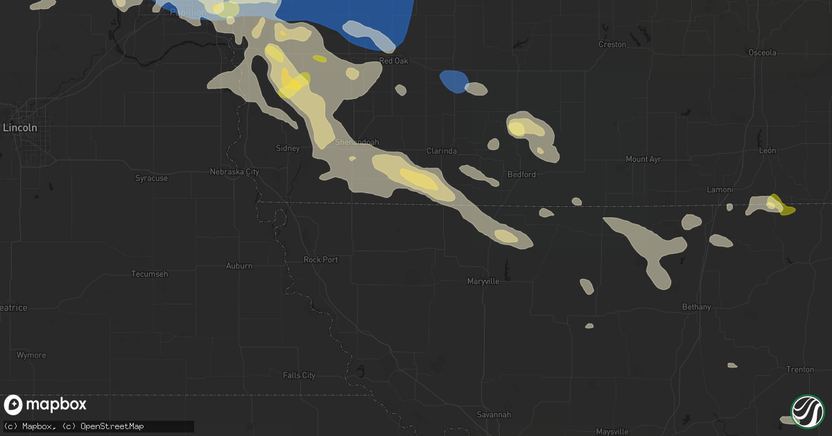 Hail map in Elmo, MO on June 13, 2026
